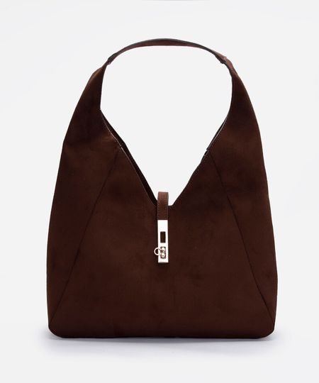 bolsa hobo texturizada marrom UNICO