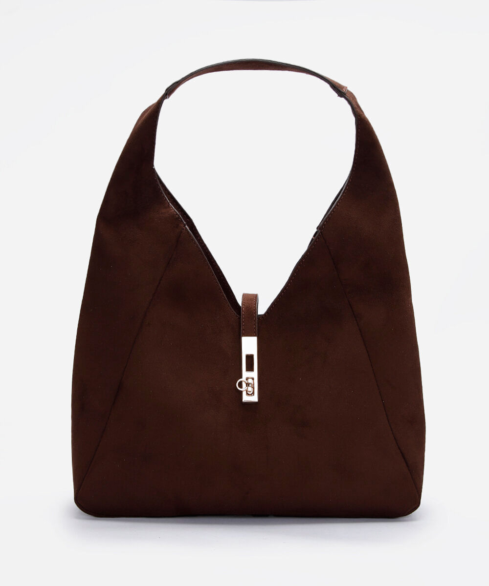 bolsa hobo texturizada marrom
