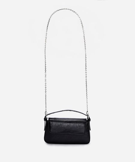 bolsa transversal estruturada com alça de corrente preta UNICO bolsa transversal estruturada com alça de corrente preta UNICO