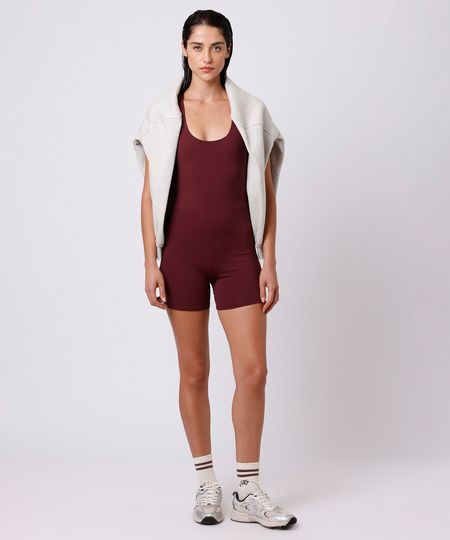 macaquinho esportivo feminino com recorte mindset sport vinho M