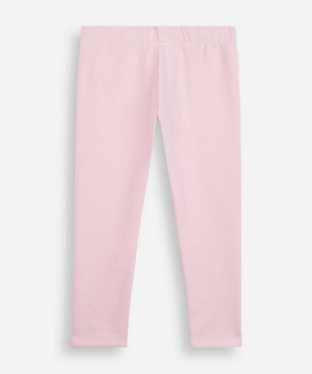 calça legging infantil de algodão rosa 1
