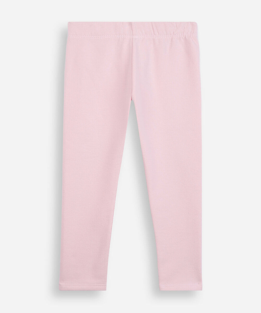 calça legging infantil de algodão rosa