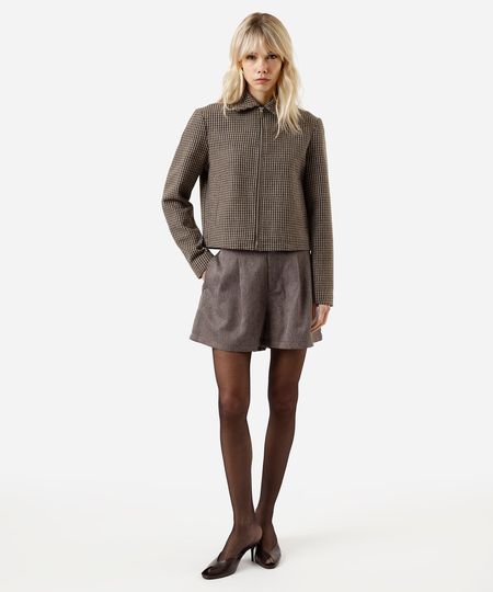 short de alfaiataria feminino texturizado marrom 36 short de alfaiataria feminino texturizado marrom 36