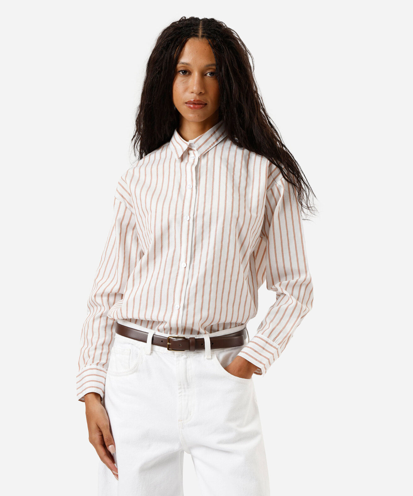 camisa oversized feminina manga longa listrada off white