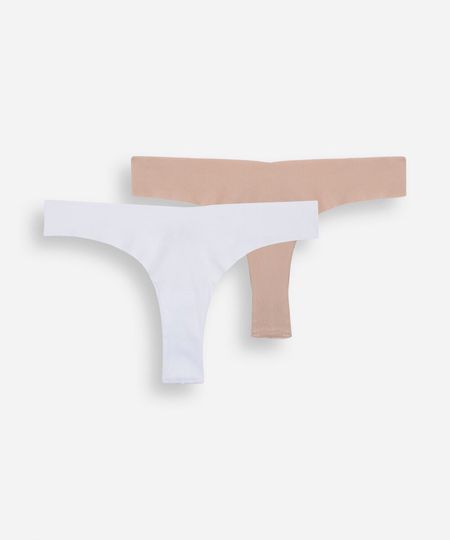 kit de 2 calcinhas fio dental feminina de algodão corte a fio colorido P kit de 2 calcinhas fio dental feminina de algodão corte a fio colorido P