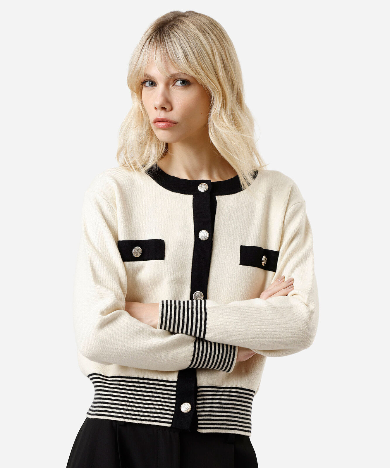casaco feminino de tricot bege