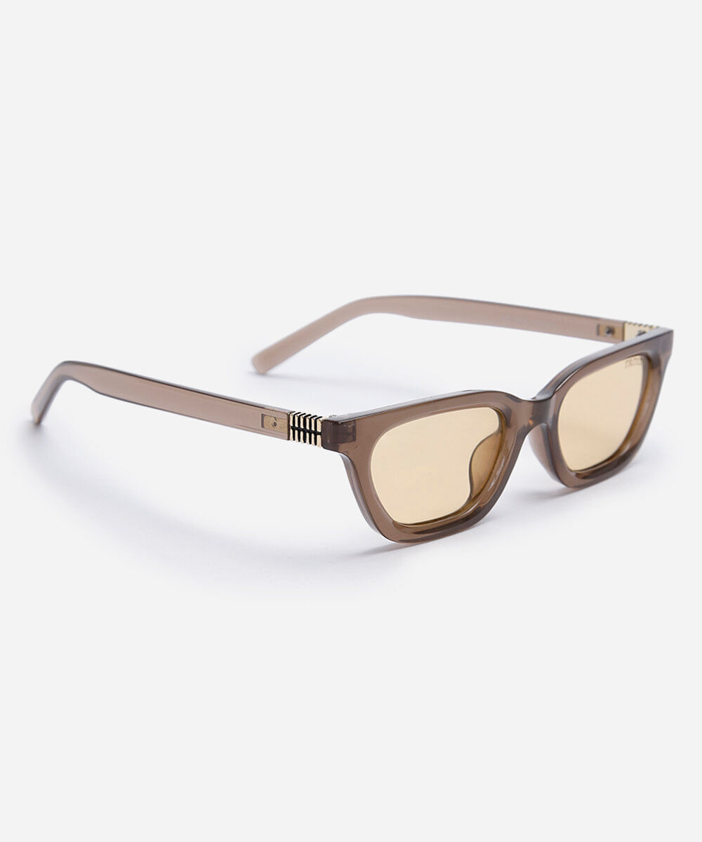 óculos de sol feminino redondo de acetato triton marrom