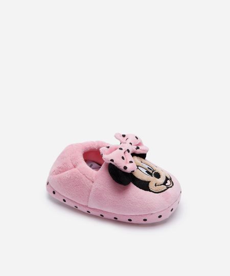 pantufa infantil minnie mouse rosa 17-18 pantufa infantil minnie mouse rosa 17-18