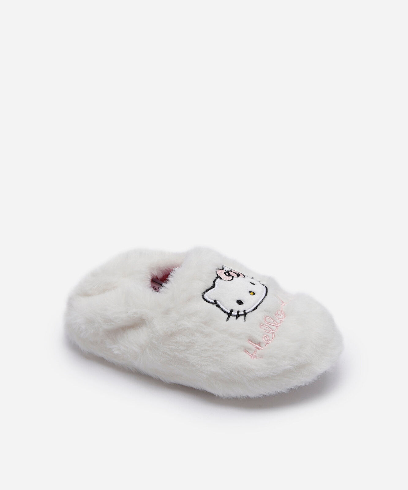 pantufa infantil de pelúcia hello kitty branca