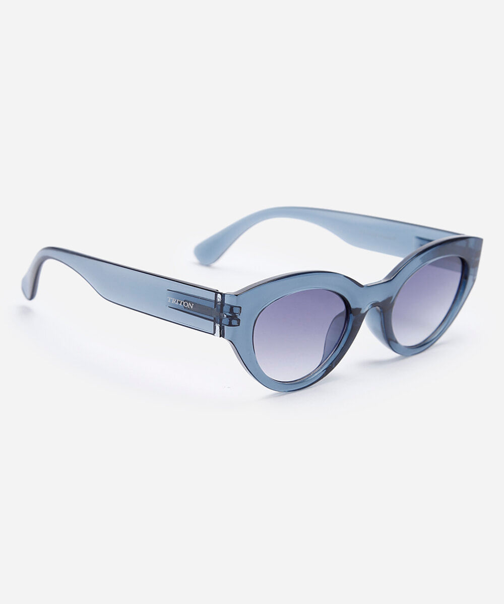 óculos de sol feminino gatinho de acetato triton azul