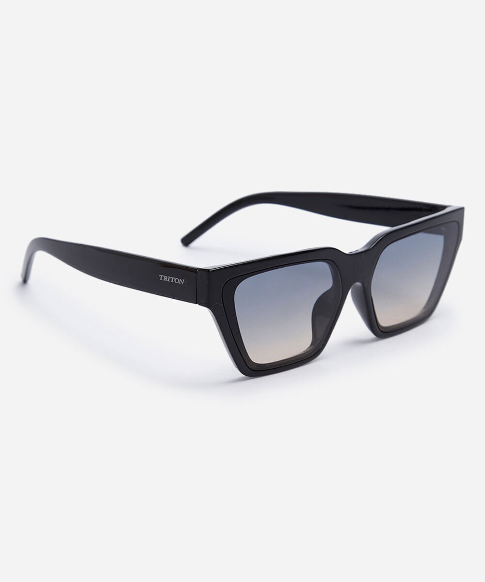 óculos de sol feminino gatinho de acetato triton preto