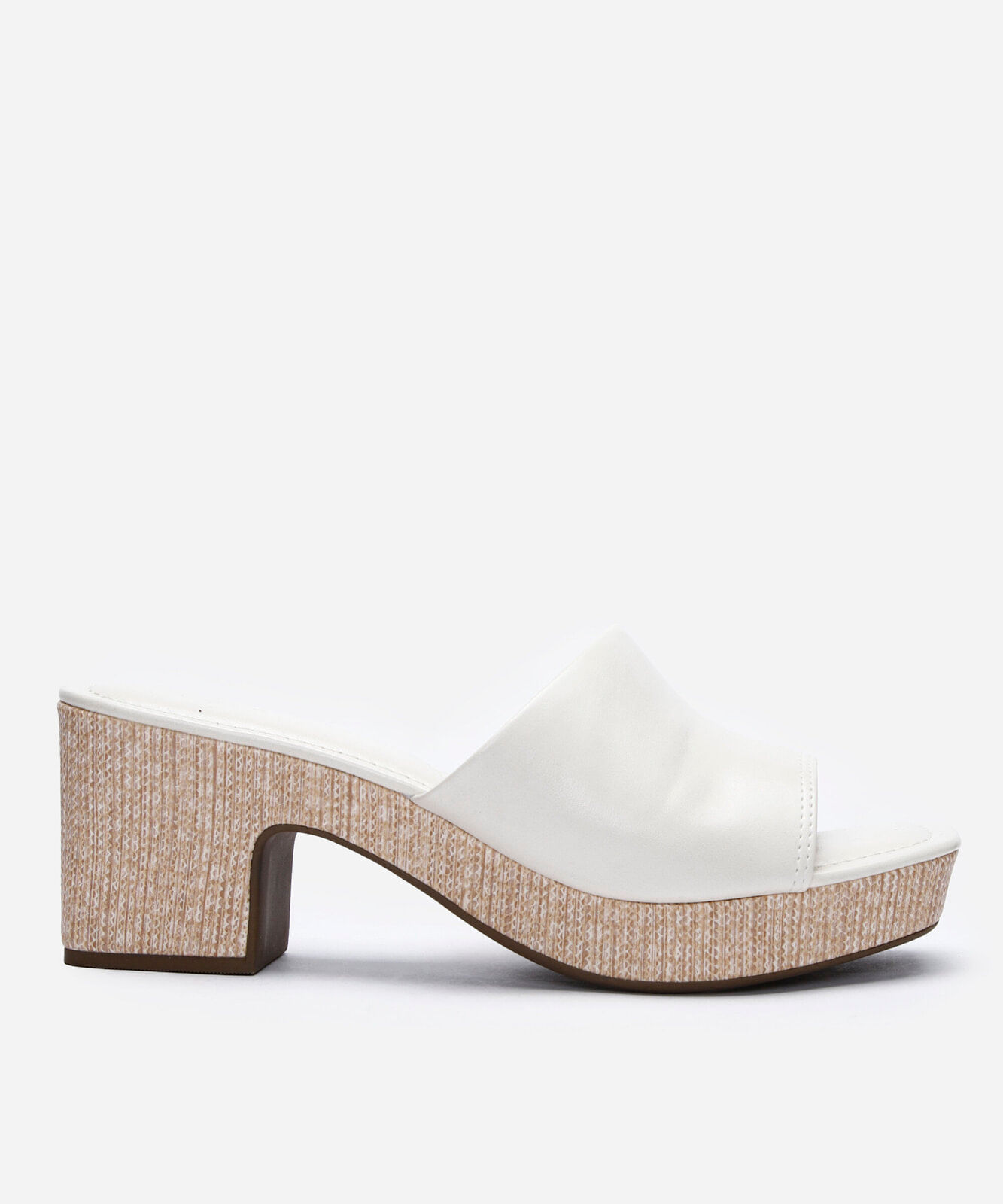 tamanco bico quadrado meia pata off white