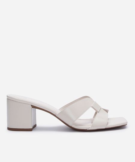 tamanco feminino com recorte oneself off white 38