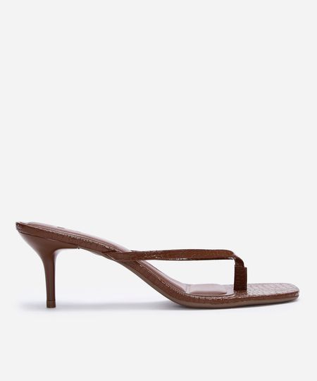 tamanco bico quadrado salto fino marrom 36 tamanco bico quadrado salto fino marrom 36