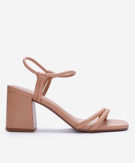 sandália salto grosso beira rio bege 38 sandália salto grosso beira rio bege 38