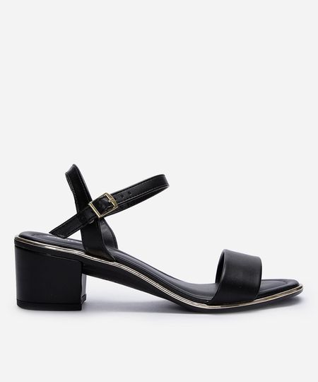 sandália salto grosso beira rio preta 36