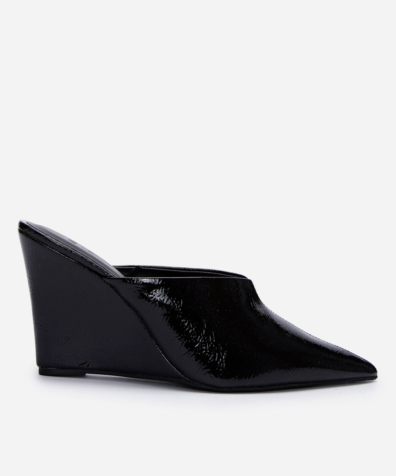 scarpin mule salto anabela preto