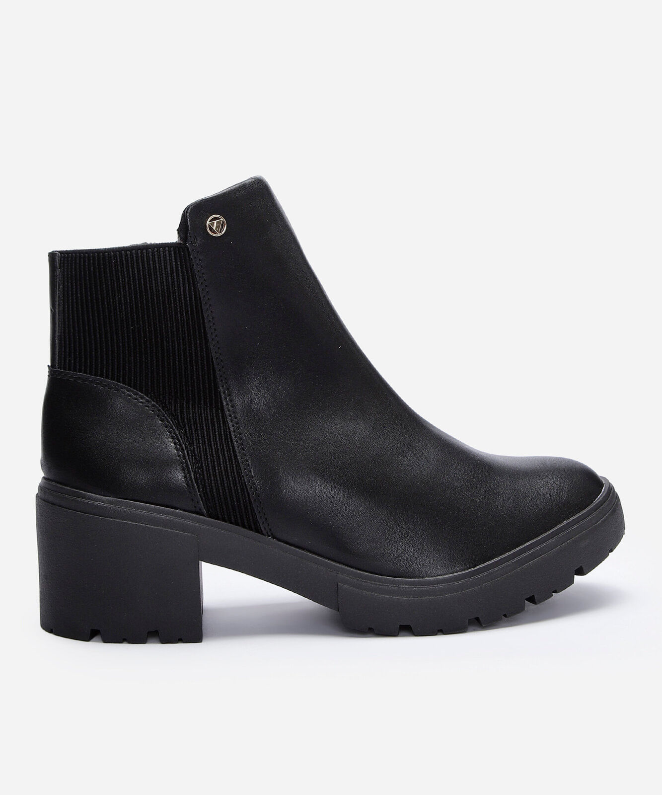 bota chelsea cano curto via uno tratorada preta