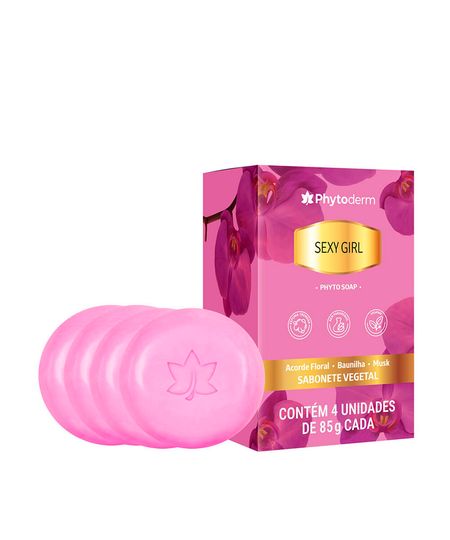 kit feminino phytoderm de 4 sabonetes em barra sexy girl phyto soap 85g UNICO