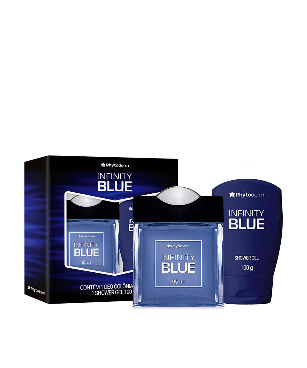 kit masculino phytoderm infinity blue deo colônia 95ml e shower gel 100g