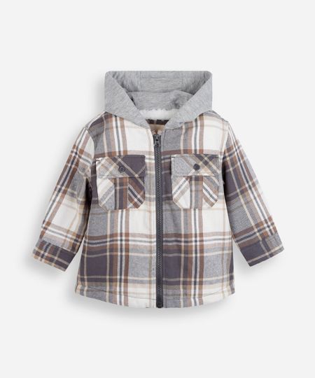 jaqueta infantil com capuz xadrez colorida 2