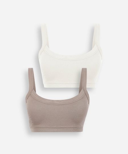 kit de 2 sutiãs faixa feminino com bojo removível colorido G kit de 2 sutiãs faixa feminino com bojo removível colorido G