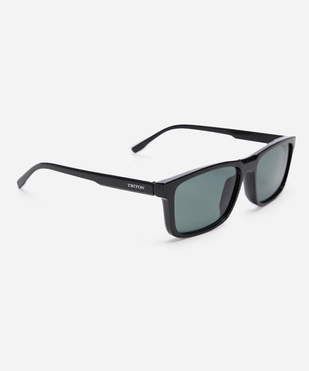óculos de sol masculino quadrado de acetato triton preto UNICO