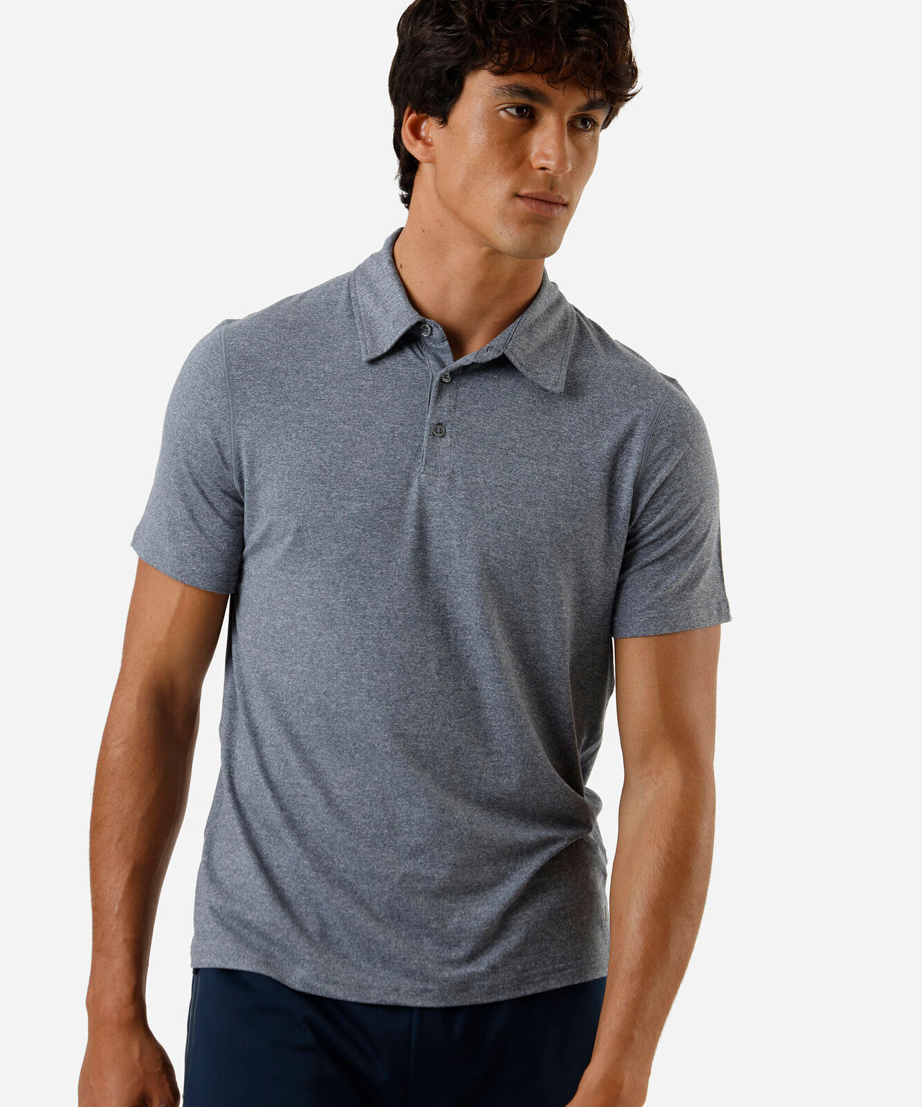 polo masculina manga curta azul