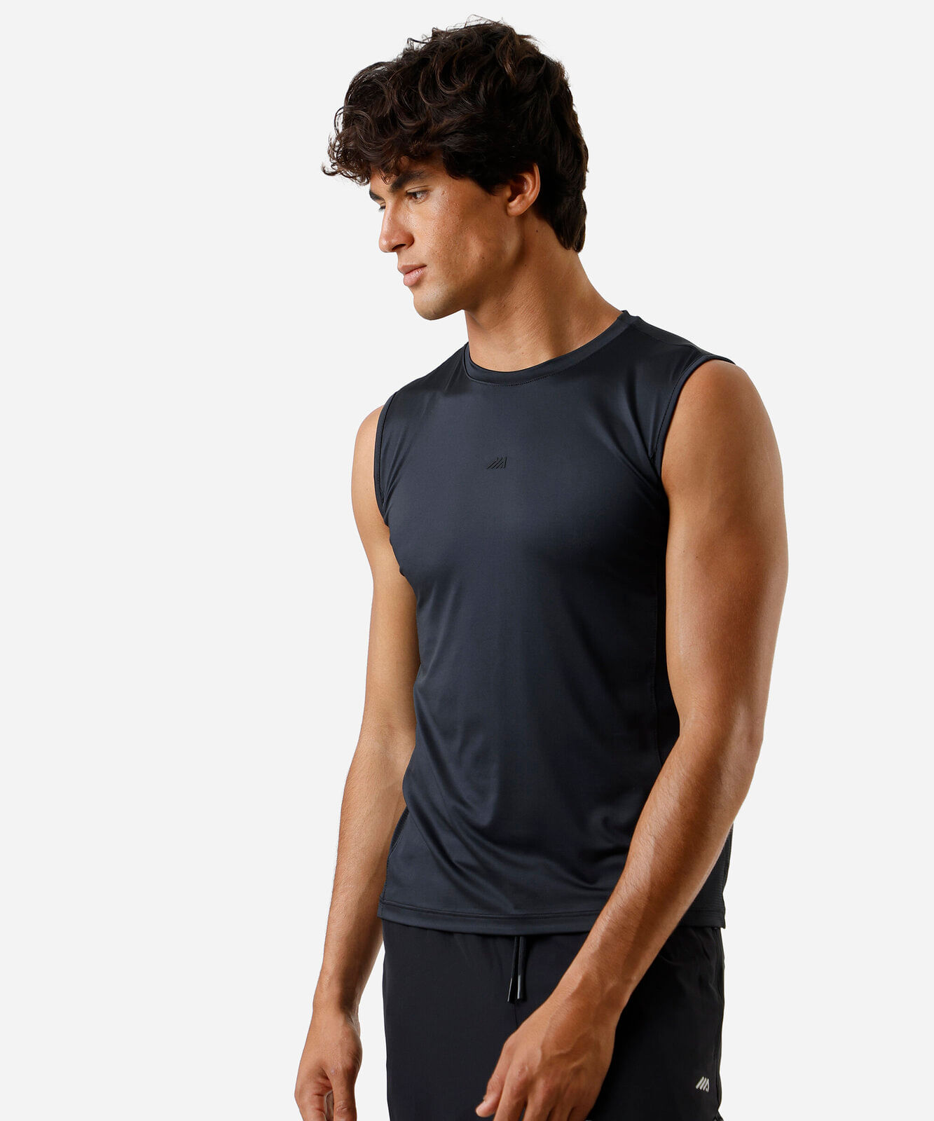 regata esportiva slim masculina com recorte preto