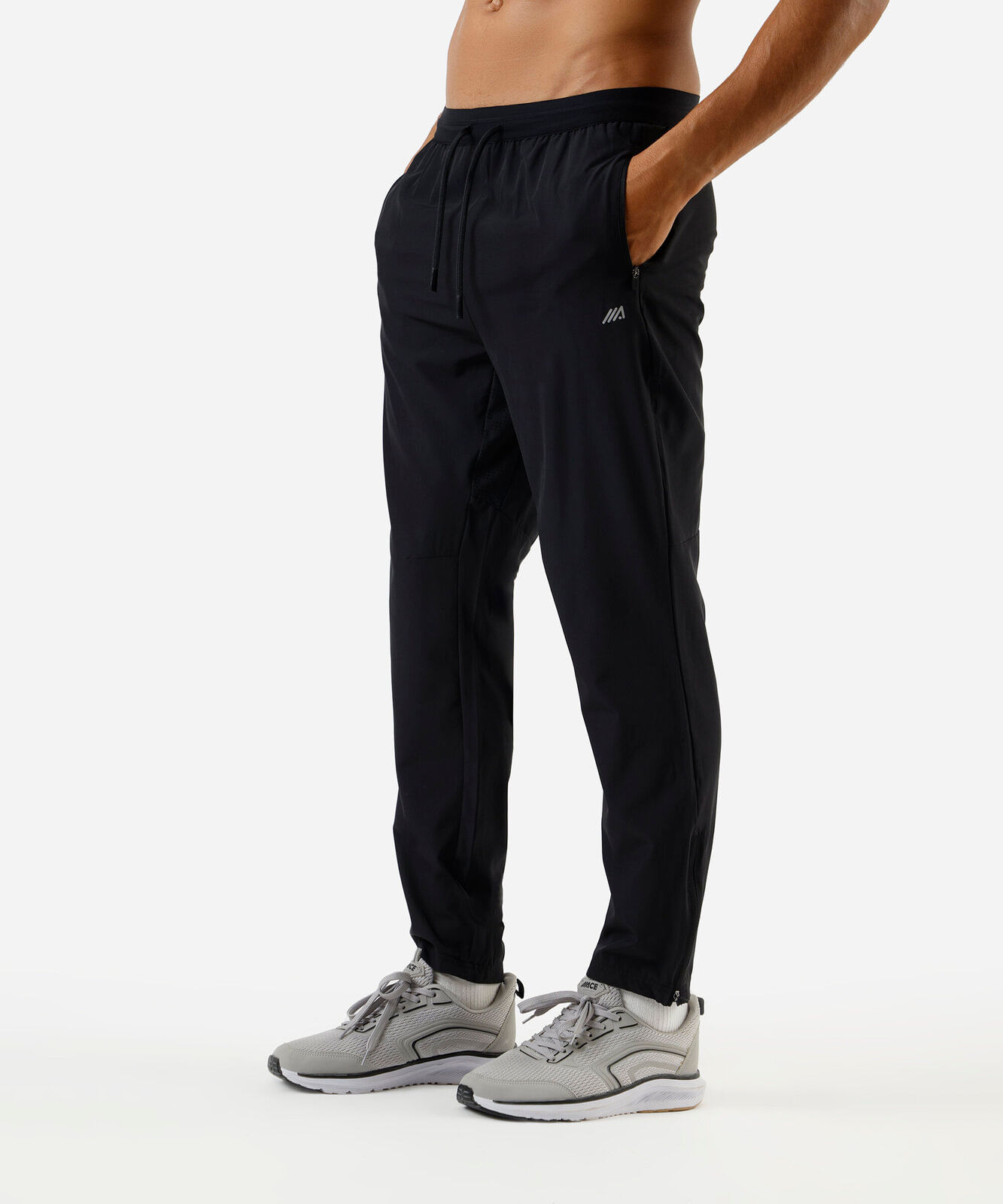 calça masculina esportiva ace com zíper na barra preta