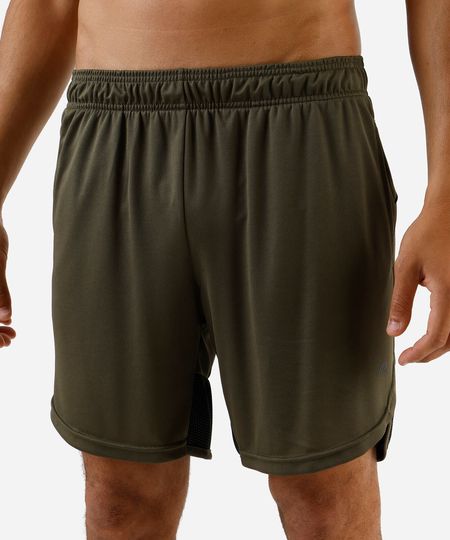 short masculino esportivo ace texturizado com recorte verde GG