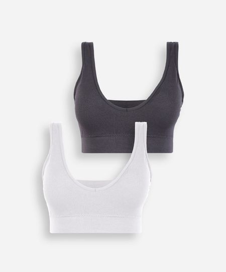 kit de 2 sutiãs top sem costura comfort  colorido P