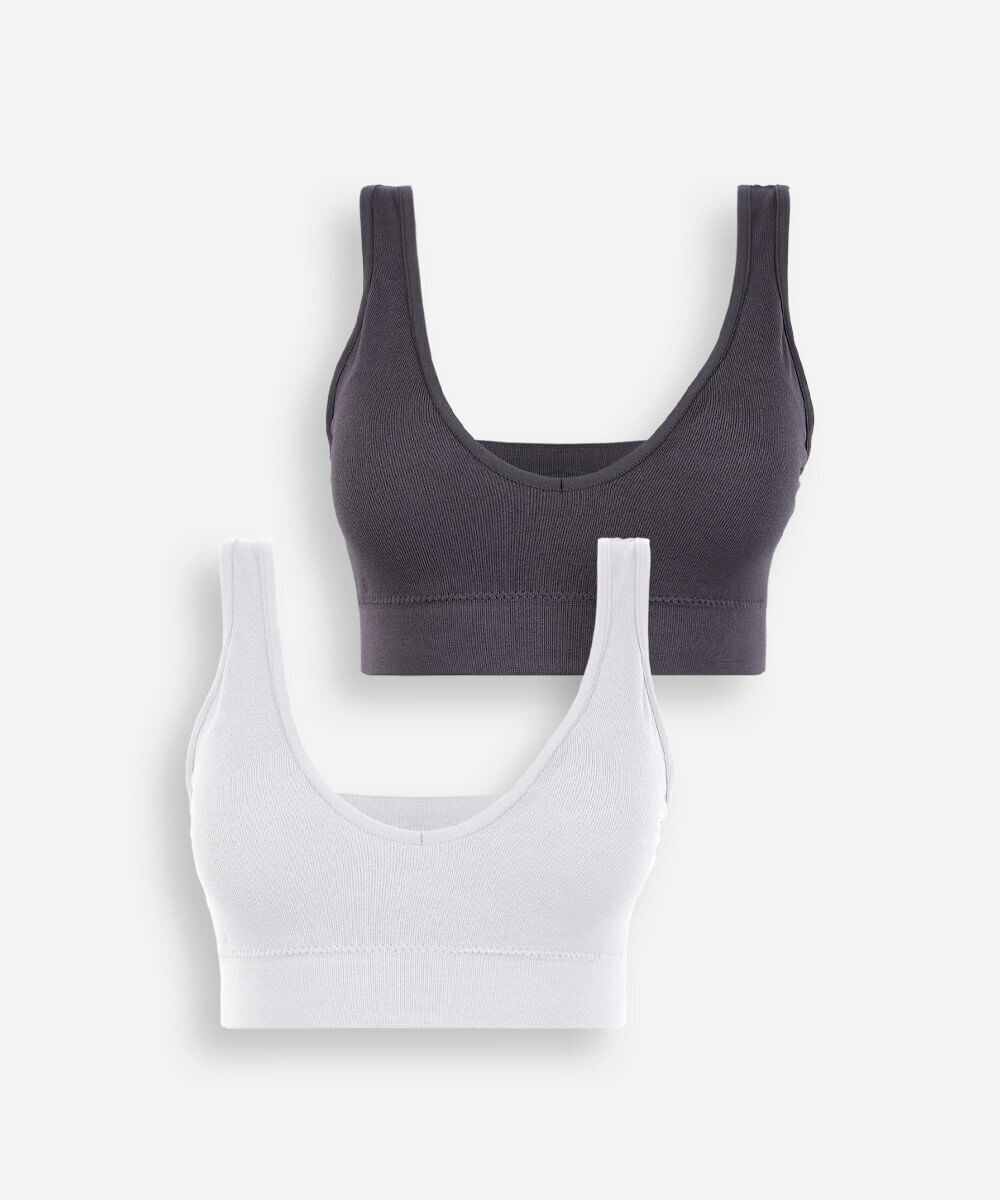 kit de 2 sutiãs top sem costura comfort colorido