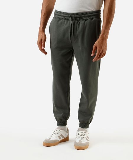 calça jogger masculina de moletom básica verde G calça jogger masculina de moletom básica verde G