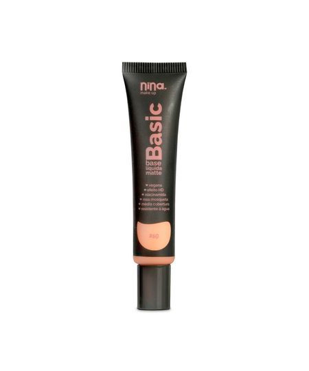 base líquida nina makeup matte basic cor 2 UNICO