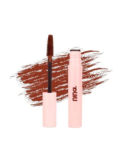 máscara nina makeup de cílios alonga e define brown UNICO