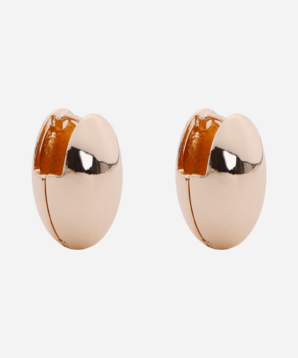brinco oval click dourado