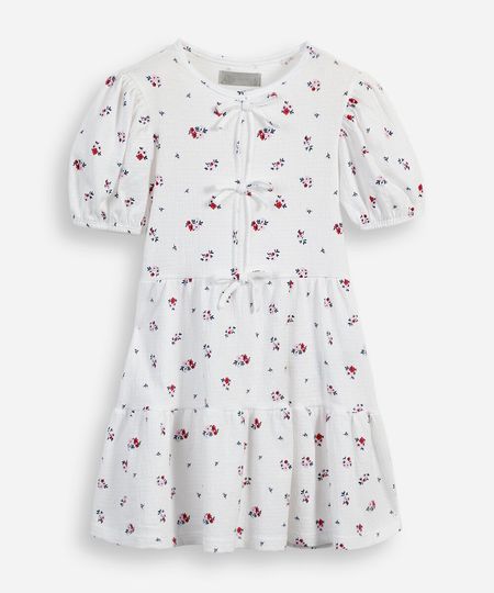 vestido infantil com algodão e recorte manga curta floral colorido 12 vestido infantil com algodão e recorte manga curta floral colorido 12