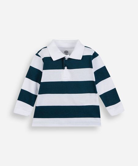 polo infantil de algodão manga longa listrada verde 4 polo infantil de algodão manga longa listrada verde 4