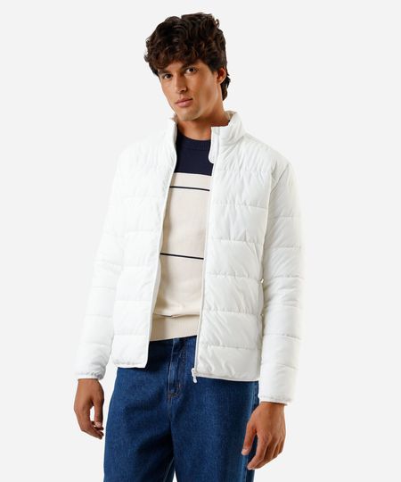 jaqueta puffer masculina branca P