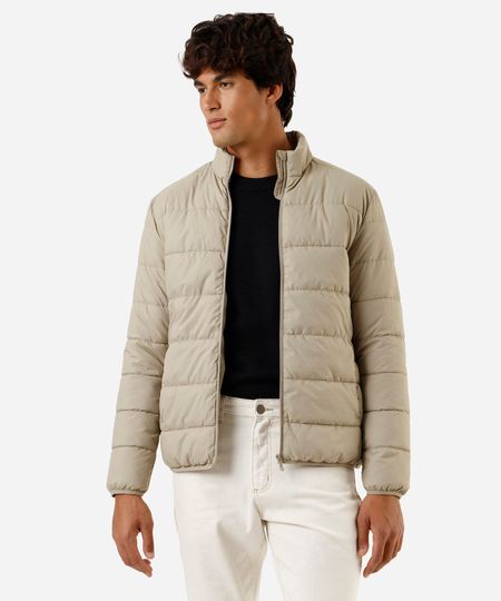 jaqueta puffer masculina bege M
