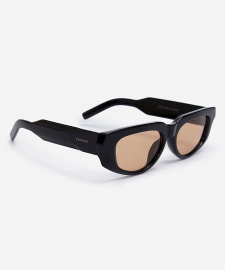óculos de sol feminino oval de acetato triton preto UNICO óculos de sol feminino oval de acetato triton preto UNICO