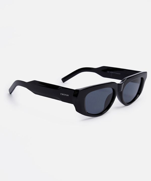 óculos de sol oval triton feminino preto UNICO