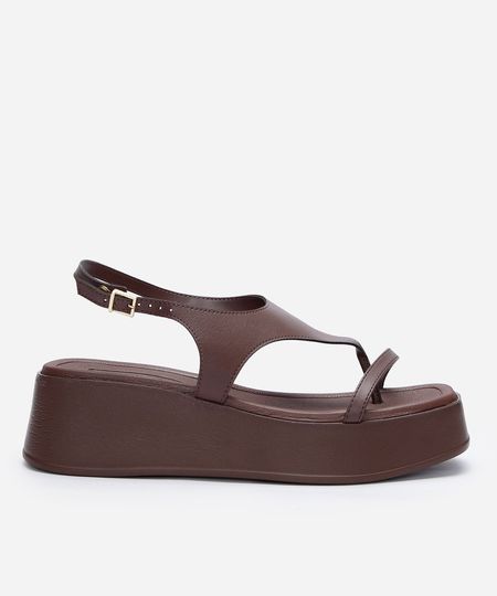 sandália flatform beira rio marrom 36