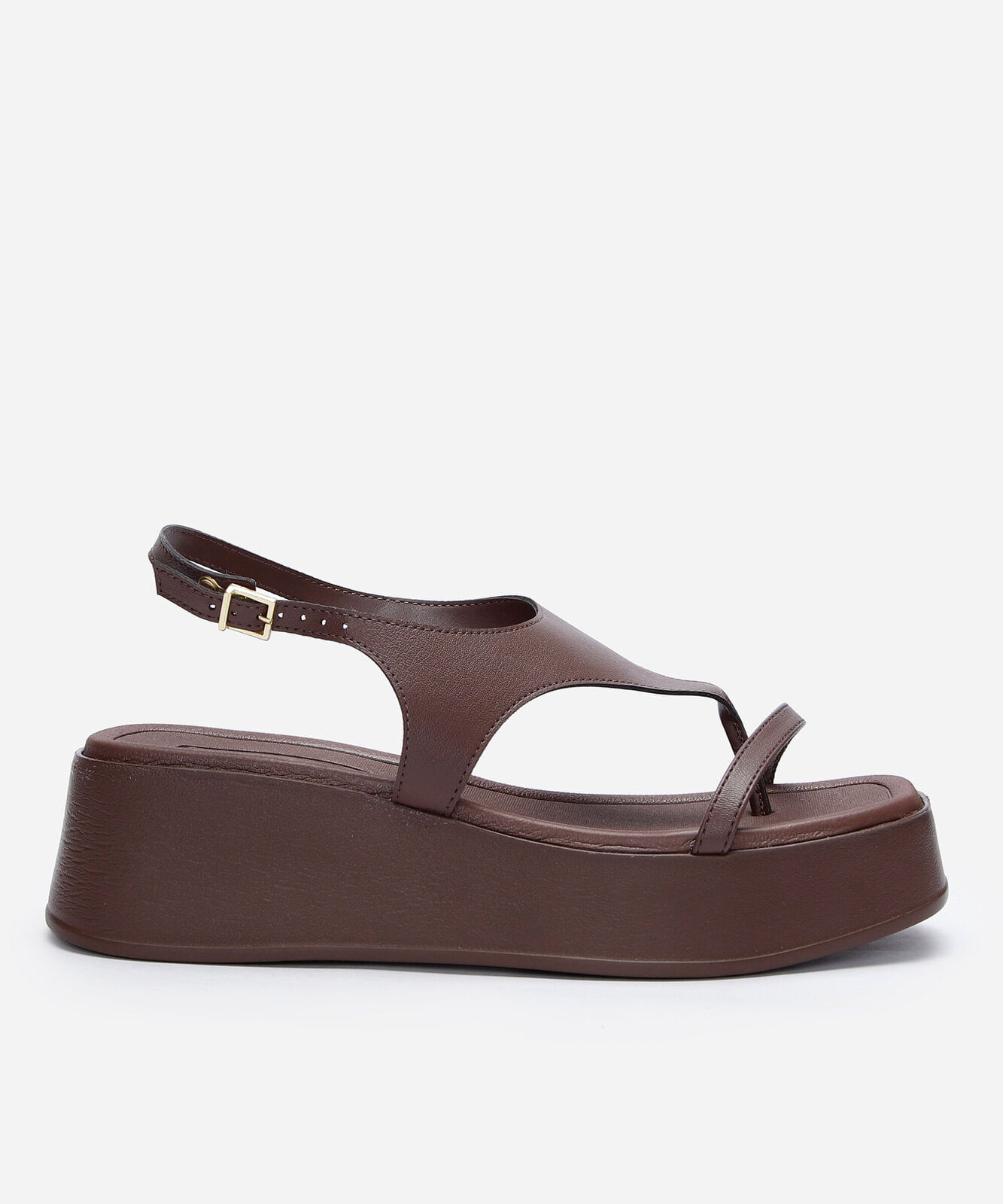 sandália flatform beira rio marrom
