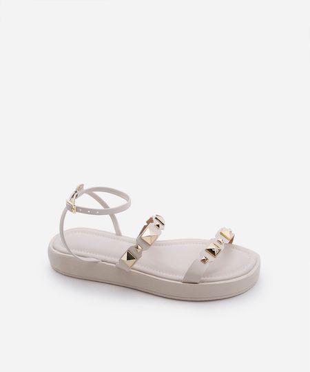 rasteirinha flatform com tachas off white 36 rasteirinha flatform com tachas off white 36