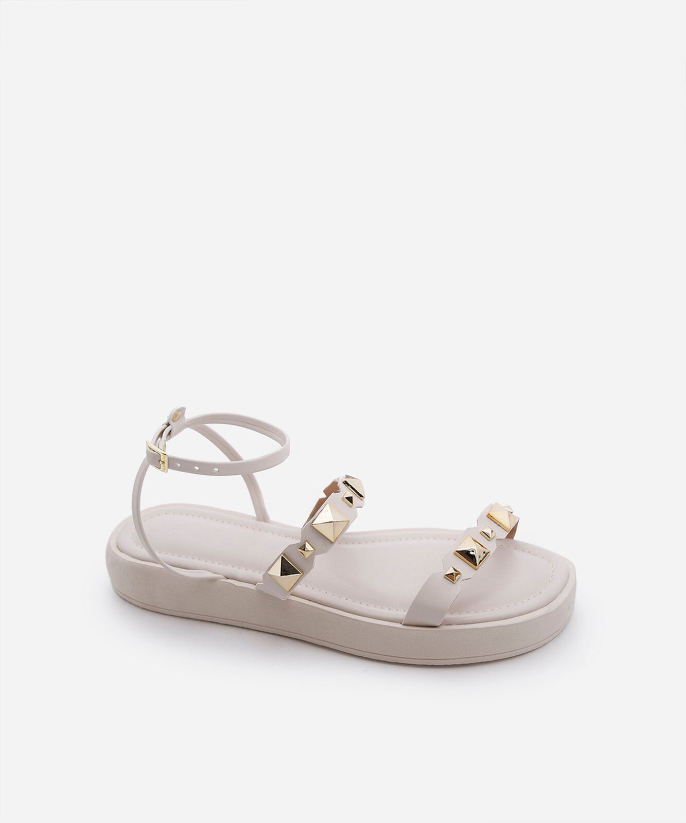 rasteirinha flatform com tachas off white