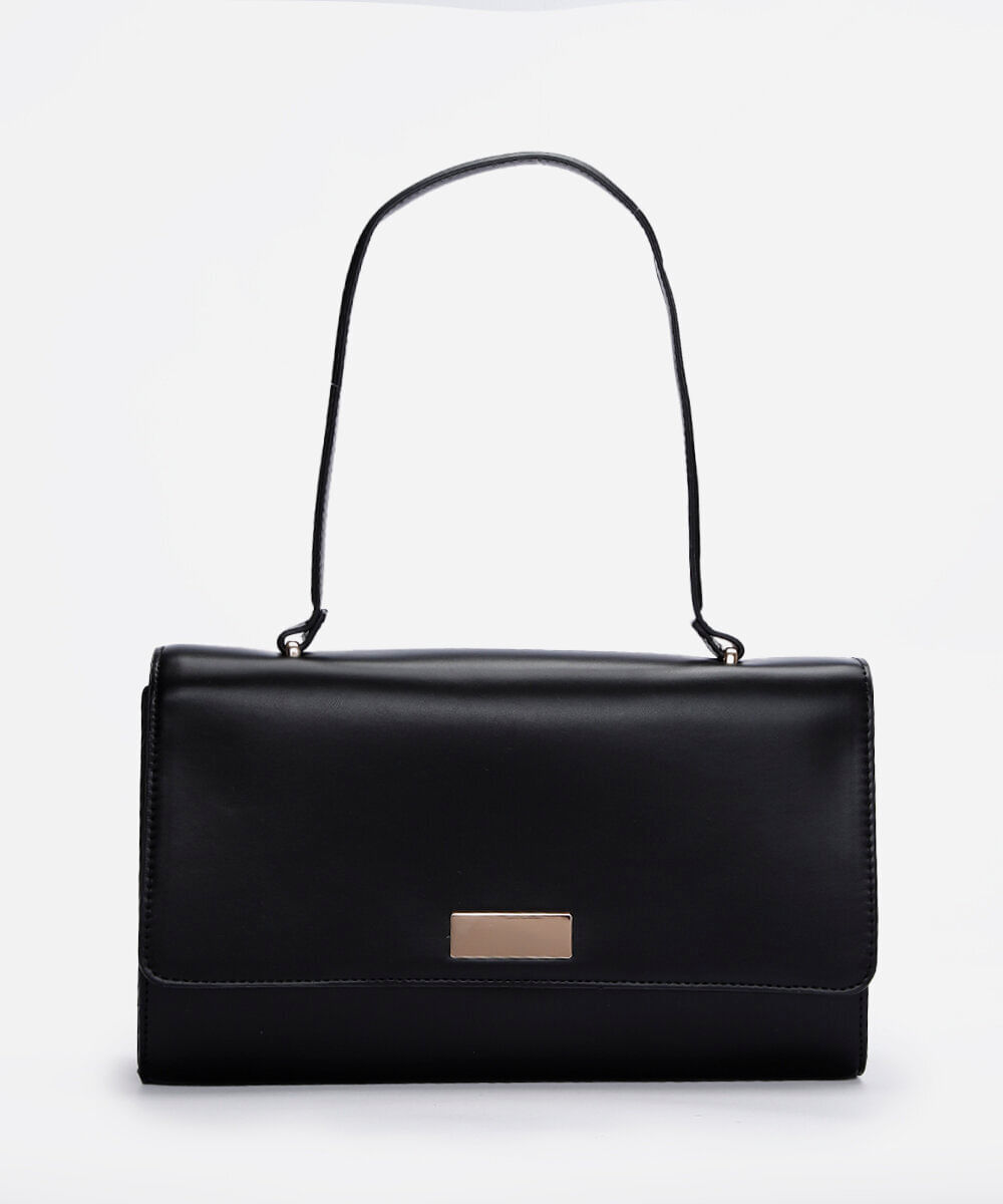 bolsa shoulder estruturada preta