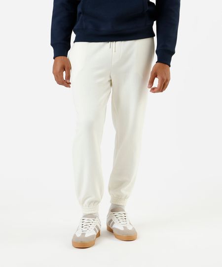 calça jogger masculina de moletom básica off white GG