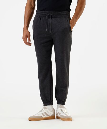 calça jogger masculina de moletom básica cinza P calça jogger masculina de moletom básica cinza P
